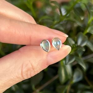 Sterling Silver Chalcedony Teardrop Earrings